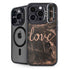 Love Rose Gold Black iPhone 15 Pro Kickstand Case
